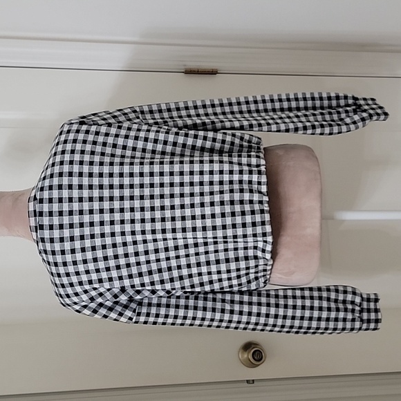 Forever 21 Size L Black & White Checker Pullover, Long Sleeve, Drawstring Waist - Picture 3 of 11